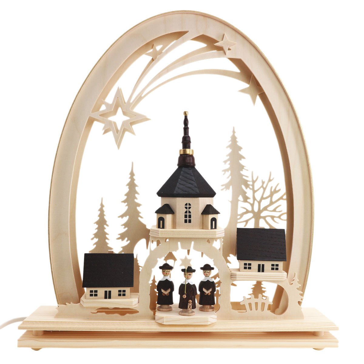 Schenk Holzkunst | Seidel LED Schwibbogen Seiffener Kirche mit Stollen  elektrisch | Holzkunst online kaufen