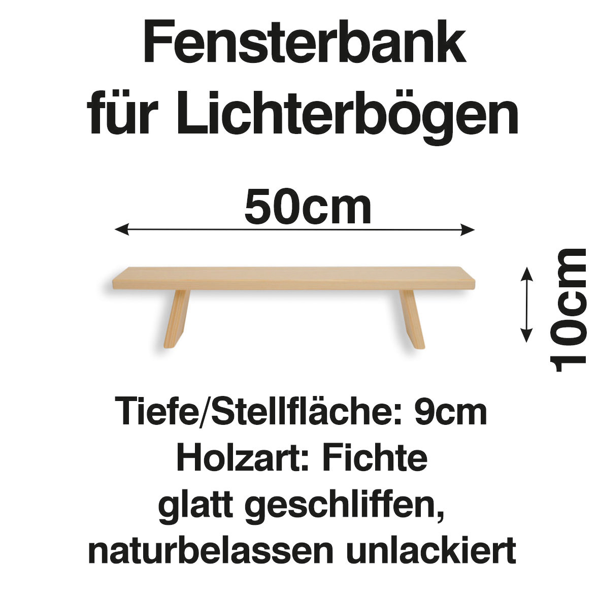 Schenk Holzkunst | Schwibbogen Bank 50 cm Erhöhung Lichterbogen Fensterbank  | Holzkunst online kaufen